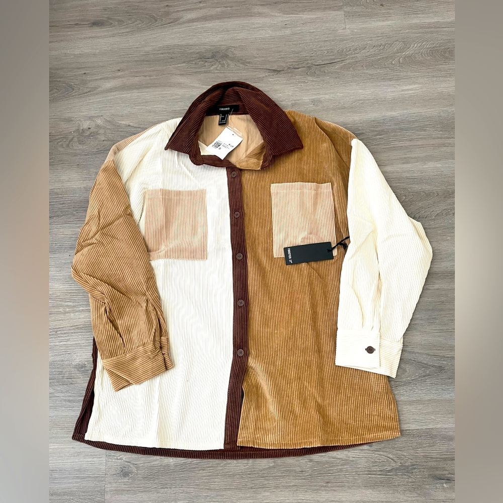 Forever 21 Colorblock Corduroy Shacket. Small in size but may fit Medium.